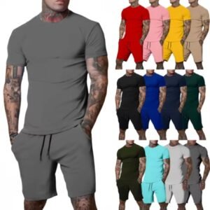 بدلة رياضية رجالية مكونة من قطعتين قابلة للتنفس